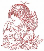 Christmas angel 4 embroidery design