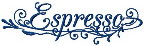Espresso machine embroidery design