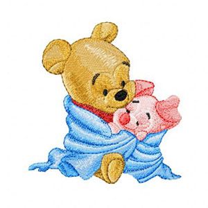 Baby Pooh and Piglet 3 machine embroidery design