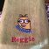 Embroidered beith bath towel with Crazy Minion design on it