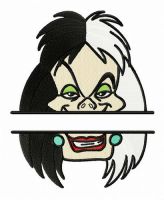 Cruella de Vil monogram embroidery design