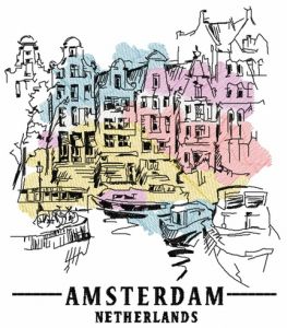 Amsterdam Netherlands 4 embroidery design