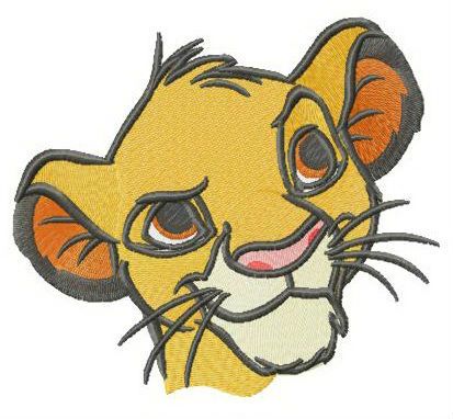 Lion cub Simba machine embroidery design