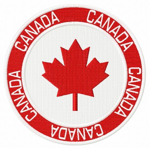 Canada badge machine embroidery design