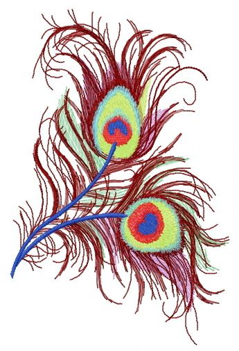 Peacock feather 3 machine embroidery design