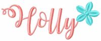 Holly name free embroidery design