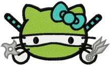 Kitten ninja turtle embroidery design