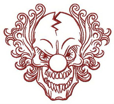 Scary Clown machine embroidery design