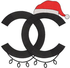 Cha nel Christmas embroidery design