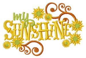 My sunshine embroidery design
