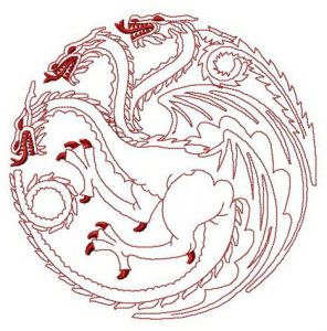 Game of Thrones Targaryen emblem embroidery design
