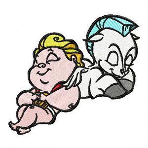 Baby Hercules and Baby Pegasus embroidery design