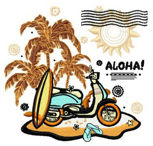 Aloha 2 machine embroidery design