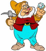 Happy Dwarf Found Crystal  embroidery design