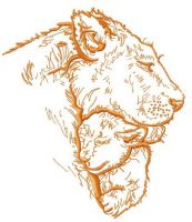 Lion's family 2 embroidery design