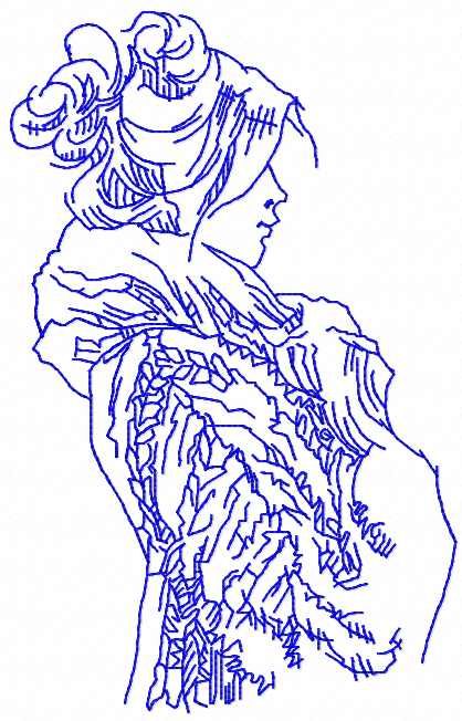 Winter cold woman free embroidery design