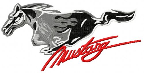Mustang logo 5 machine embroidery design