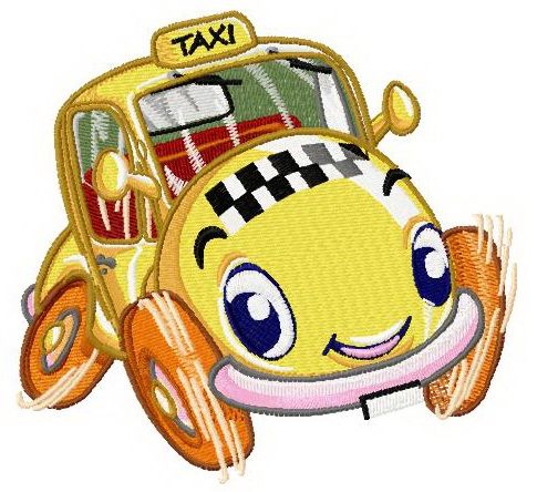 Willy the taxi machine embroidery design