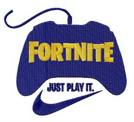 Fortnite Just play it machine embroidery design
