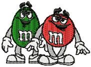 M&M*s logo embroidery design