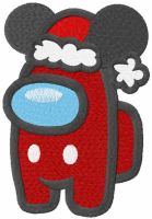 Among us Mickey Santa embroidery design