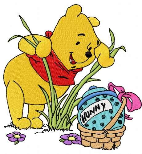 Winnie Pooh found pot embroidery design