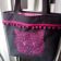 Women bag with mosaic cat embroidery design