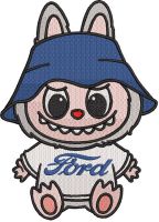 Labubu Ford embroidery design