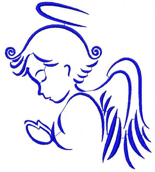 Praying Angel free embroidery design 6