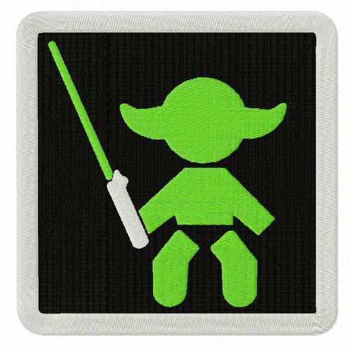 Baby Yoda sign machine embroidery design
