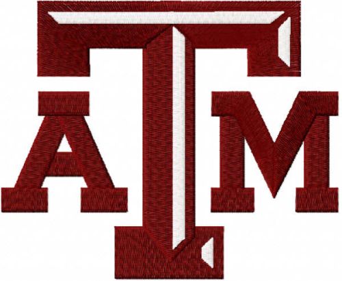 Texas AM University logo embroidery design