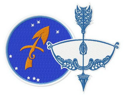 Zodiac sign Sagittarius 3 machine embroidery design