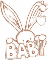 Welcome baby bunny banner embroidery design