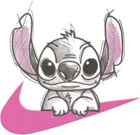 Stitch Love nike embroidery design