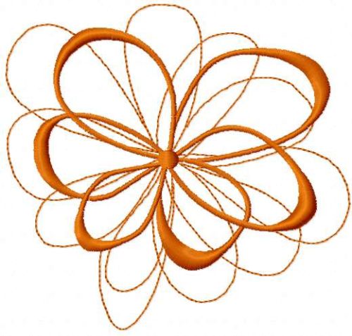 Orange swirl decoration free embroidery design