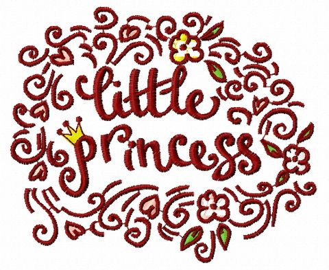Little princess machine embroidery design