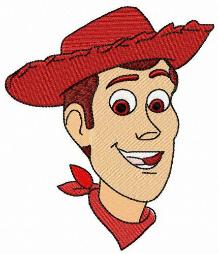 Woody smiling machine embroidery design