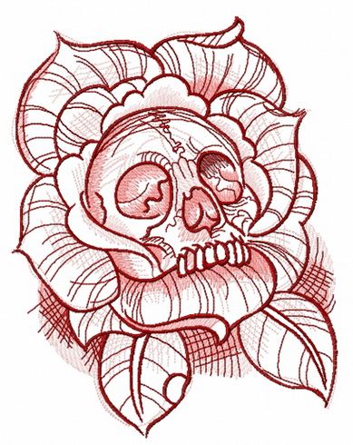 Dead rose machine embroidery design