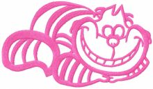 Pink Cheshire cat embroidery design
