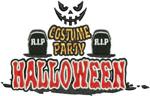 Happy Halloween costume party 2 machine embroidery design