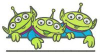 Little Green Men monogram embroidery design