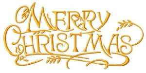 Merry Christmas sign embroidery design