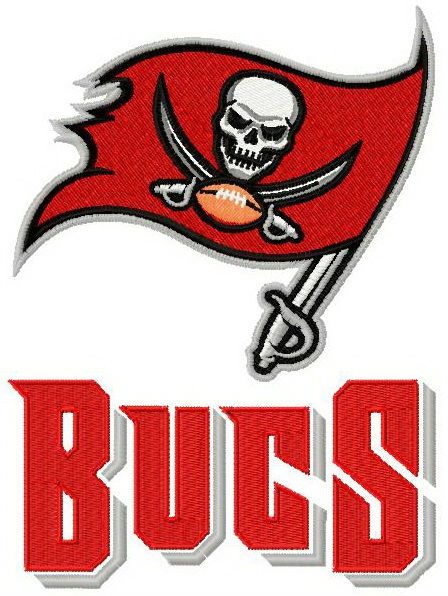 Tampa Bay Buccaneers double logo machine embroidery design