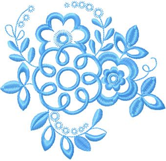 Blue Flower 3 machine embroidery design