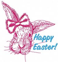Happy Easter bunny free embroidery design 2