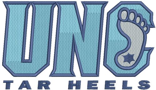 North Carolina Tar Heels Logo Secondary Logo Embroidery design