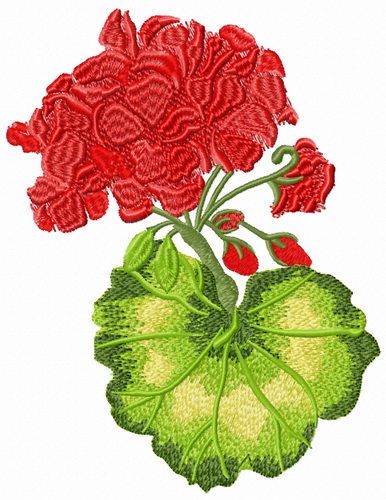 Geranium flower machine embroidery design