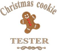 Christmas cookie tester embroidery design