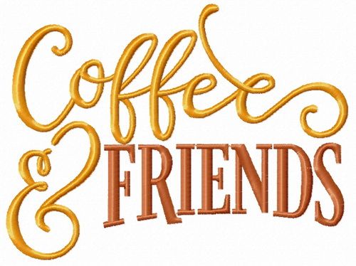 Coffee and friends machine embroidery design