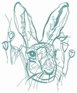 Long-eared animal embroidery design